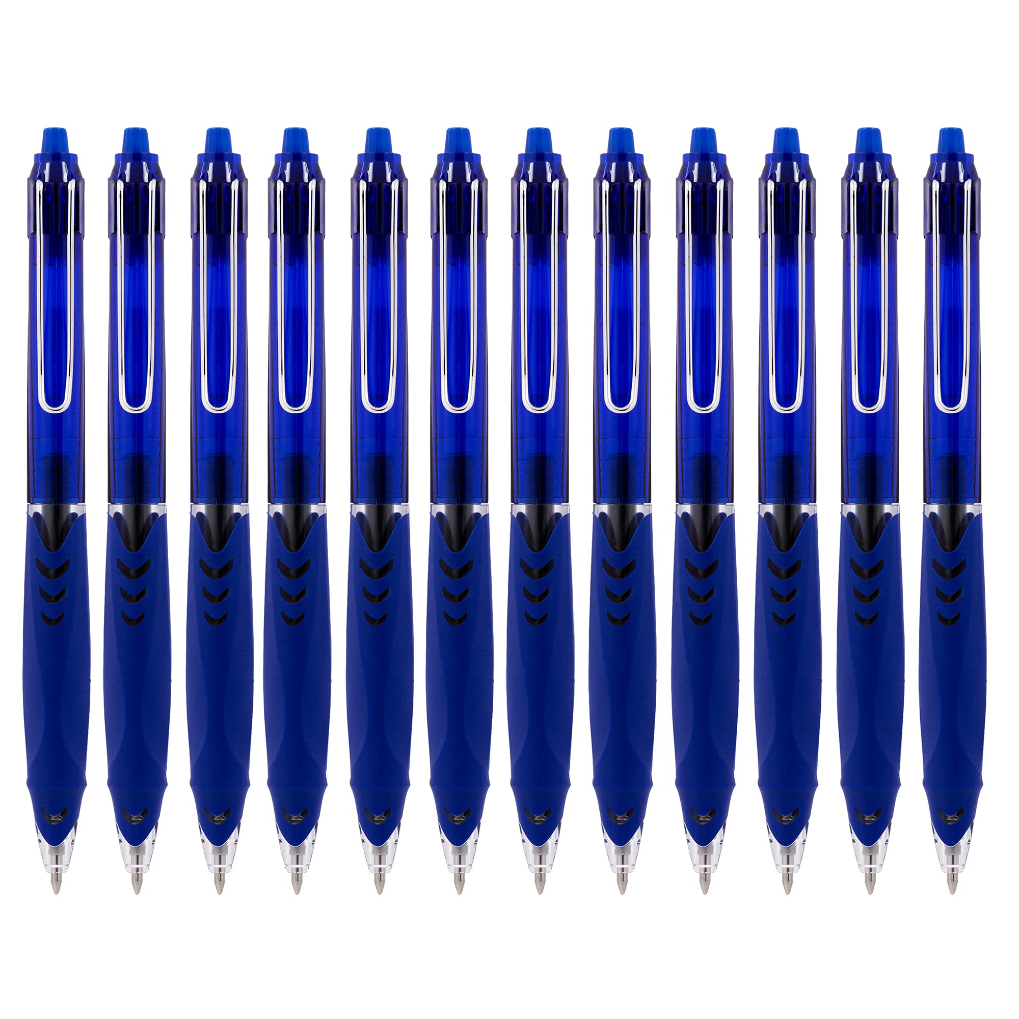 Starplast 12 BOLÍGRAFOS RETRÁCTIL Tinta gel, con antideslzante, punta media 1 mm, tinta azul - Azul
