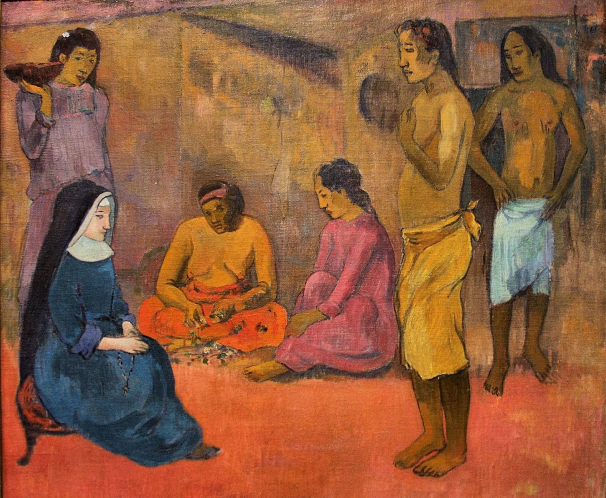 POSTERIIk Famous Modern Artwork Art Mural Sister of Charity by Paul Gauguin Oil Paintings Pictures for Home Decor 60x90cm