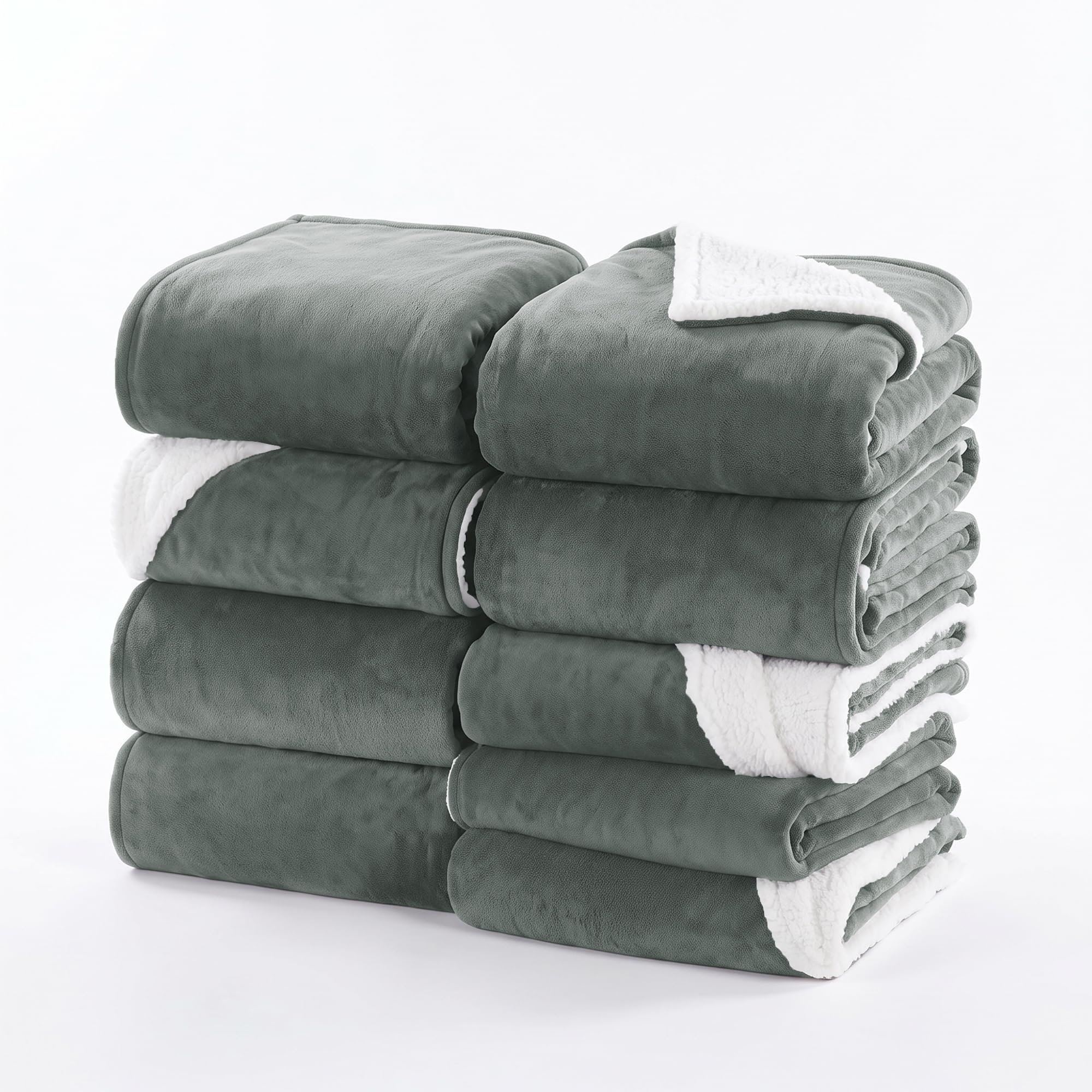 IR Imperial Rooms 9 Pack Bulk Queen Sherpa Blankets 90x90 Grey