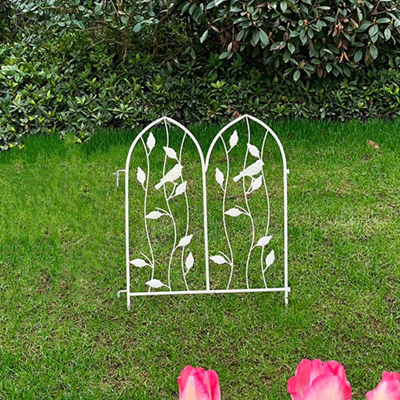 ZYFA Rasenkanten Rankhilfe Gartenzaun Rankgitter Gartenstecker Garten Gartenpfähle Gartenzäune Beetzaun Metall Obelisk Pflanzenstützen für Gartendeko,Deko Für Kletterpflanzen,Rosen,Reben