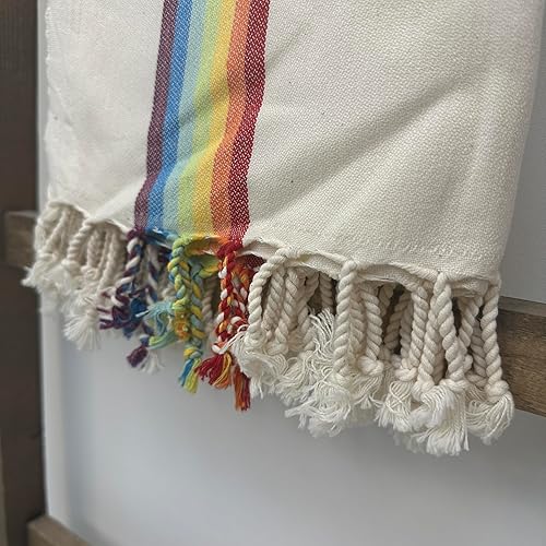 Miniatura 4 de Toalla turca orgánica de 33 x 72 pulgadas, toalla de baño turca, toalla de playa, multicolor suave % 100 algodón esponjoso, toalla de mano facial,