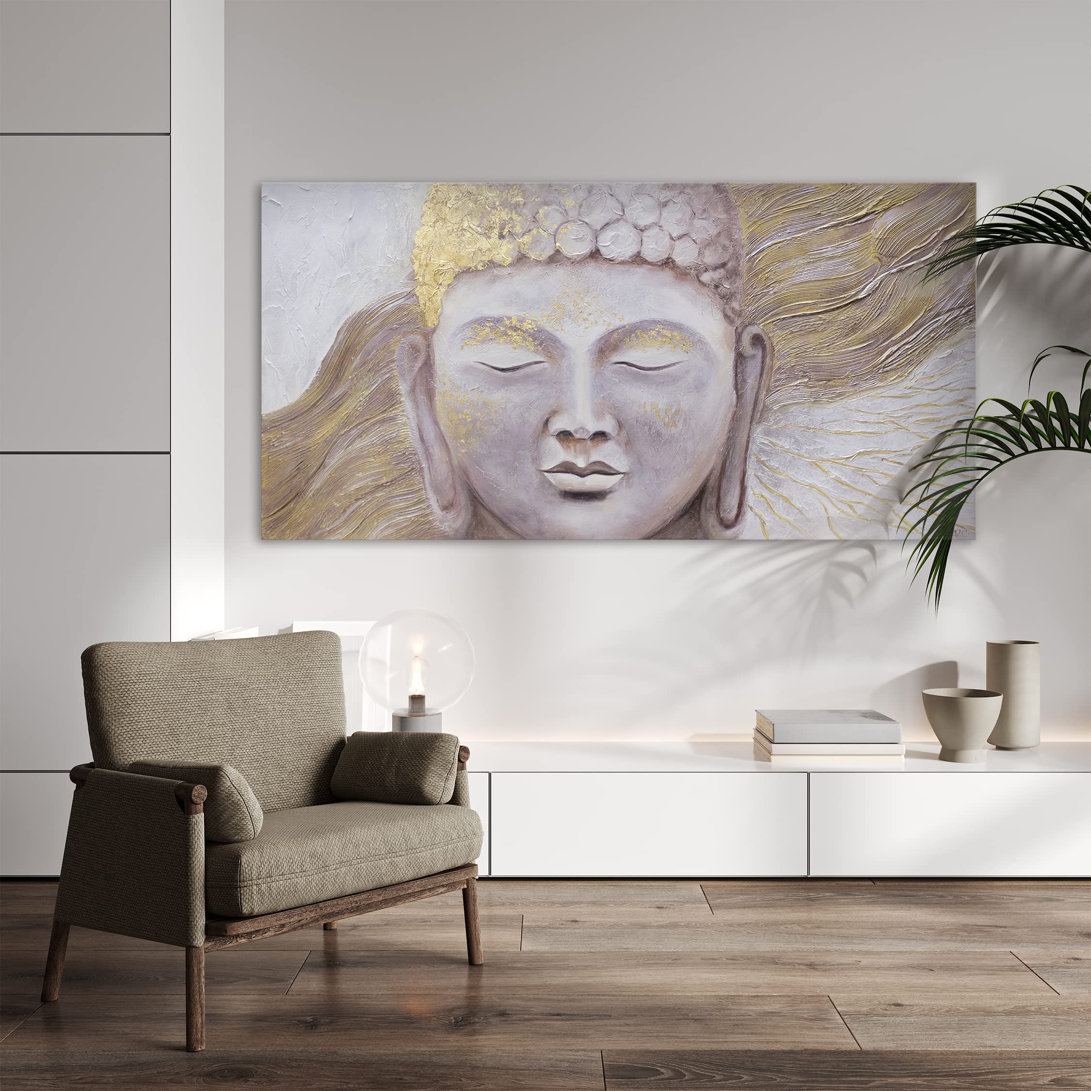 YS-Art Quadro Dipinto A Mano 'La Vita' 100x100 Cm: Acrilico Su Tela Con Telaio, Opera D'Arte Originale Dalla Germania, Firmata E Con Certificato