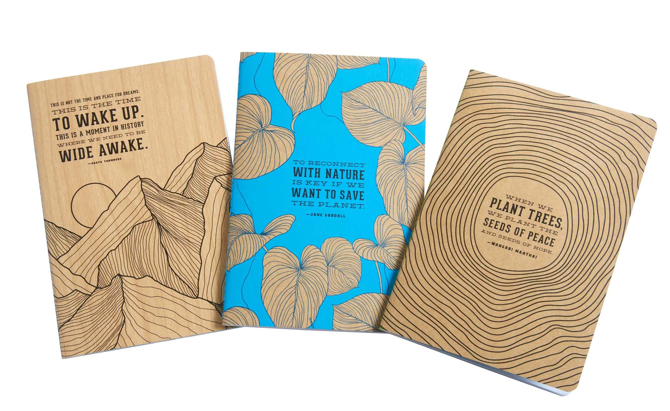 Conservation Sewn Notebook Collection (Set of 3): Large (Notebook With Quotes, Hiking Journal, Camping Journal (Conservation Series)