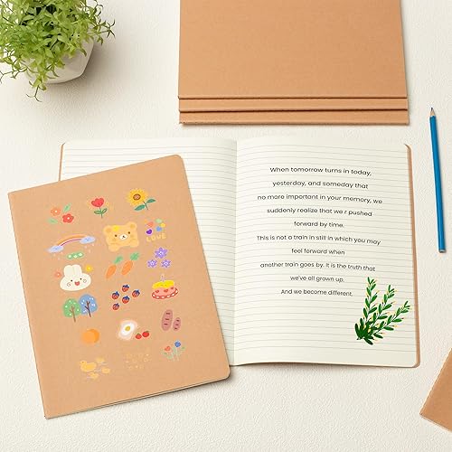 Miniatura 3 de XYark Diarios grandes para cuadernos a granel, paquete de 15, tamaño B5, cubierta de kraft, cuadrícula de puntos, 60 páginas, 8.5 x 11 pulgadas,