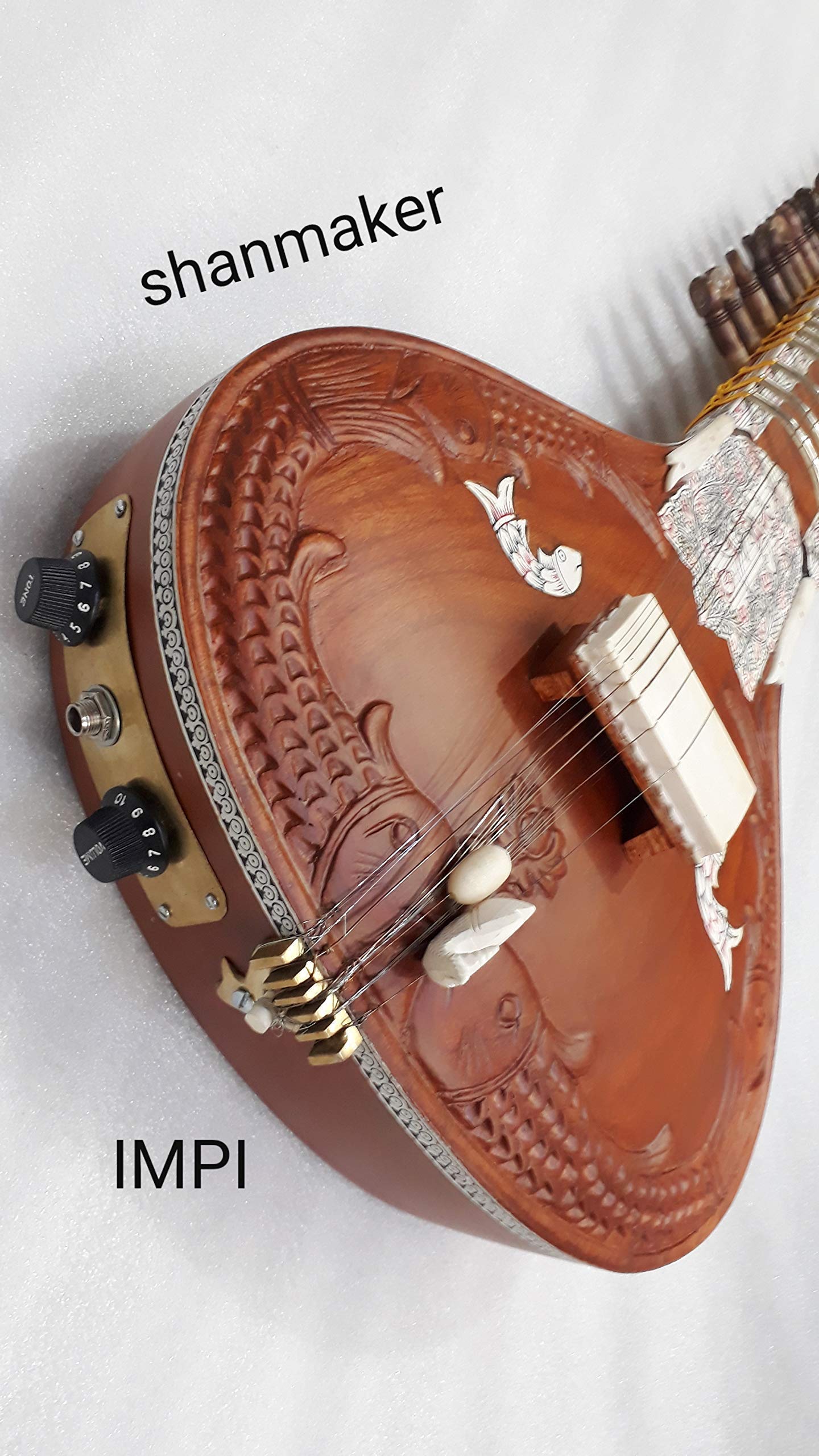 Sitar professionale da concerto di qualità, semi elettrico ben stagionato, fatto a mano