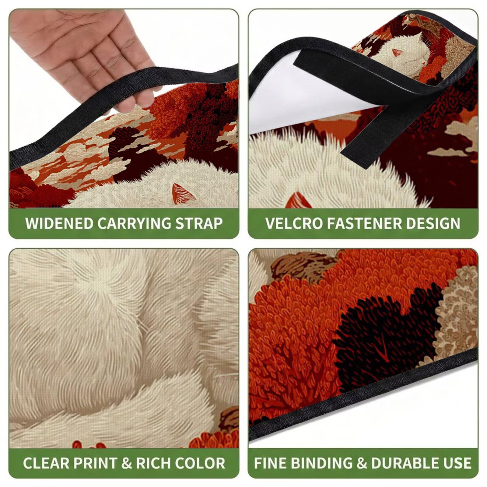 Grande Coperta de Picnic 200x300 cm, Gatto Manta Picnic Impermeable Anti-Sabbia Manta de Playa Pieghevole, Outdoor Picnic Blanket per Spiaggia, Camping, Giardino, Trekking - Autunno FZ-17