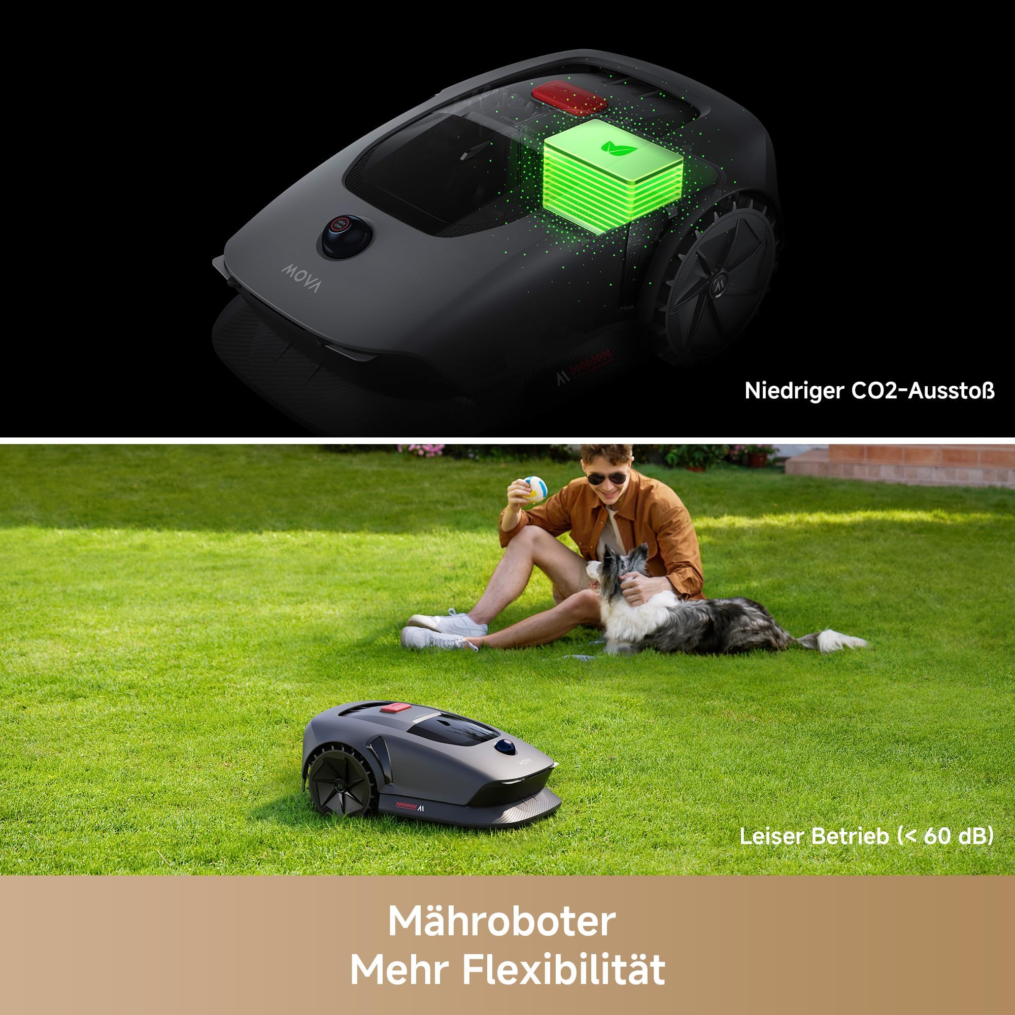MOVA 600 Kit, Rasenmäher Roboter mit 81x Ersatzmesser, 360° 3D LiDAR Mähroboter ohne Begrenzungskabel & genaue Kartierung bis 800 m², Smarte Hindernisvermeidung, App-Steuerung, U-förmiges Schneiden