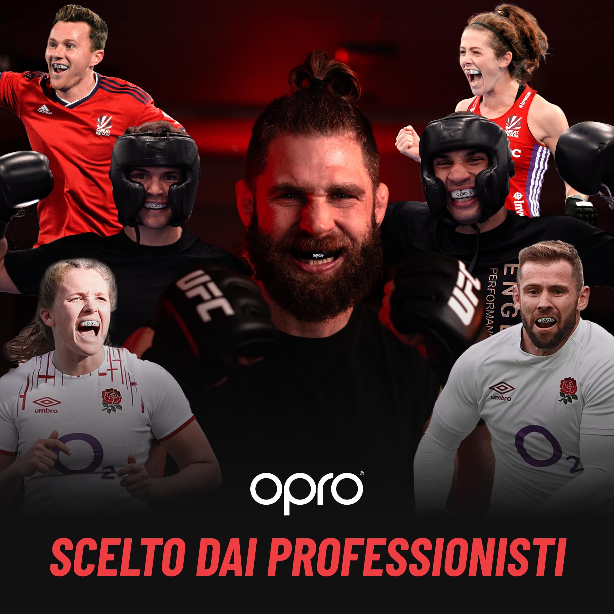 OPRO Paradenti Livello Oro - Aderenza Ottimale - Paradenti per Boxe, MMA, Rugby, Hockey - Protezione Dentale per Adulti e Bambini - Facile da Modellare - Con Garanzia Dentale