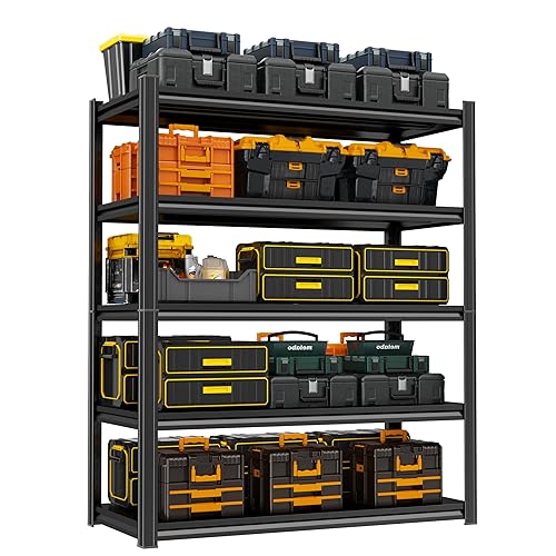 Storage Shelves, Garage Metal Shelving Unit, Adjustable, Double-Layer Column with