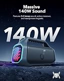 soundcore Anker Boom 2 Plus Outdoor Speaker, Bluetooth Speaker with 140W, 2+2 Channel, BassUp 2.0, 20H, Fast Charge, IPX7 Waterproof, RGB Lights, USB-C, Power Bank, for Camping, Beach, Garden - 3