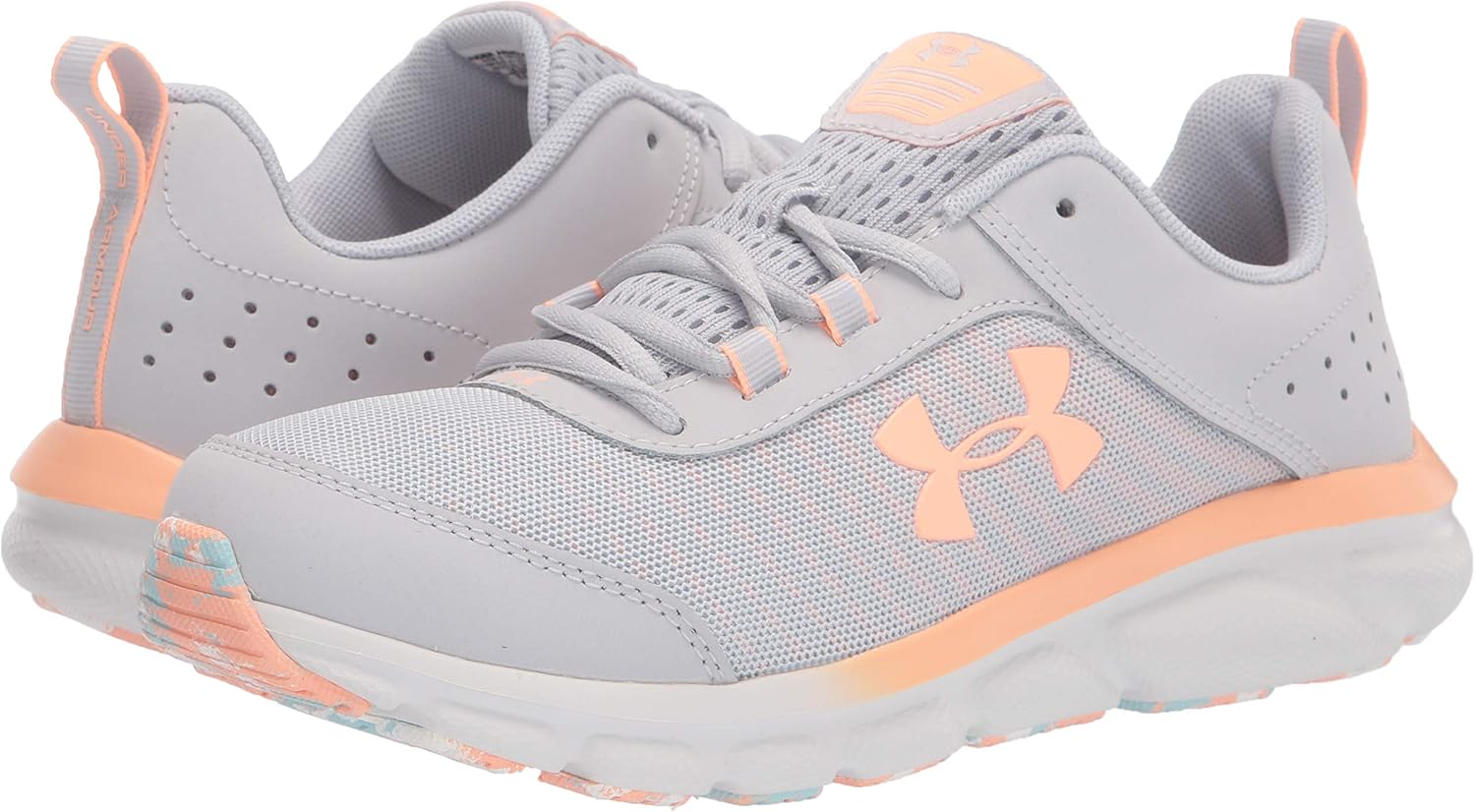 Under Armour Unisex-Child Grade School Assert 8 Sneaker Halo Gray (110)/White 4 Big Kid