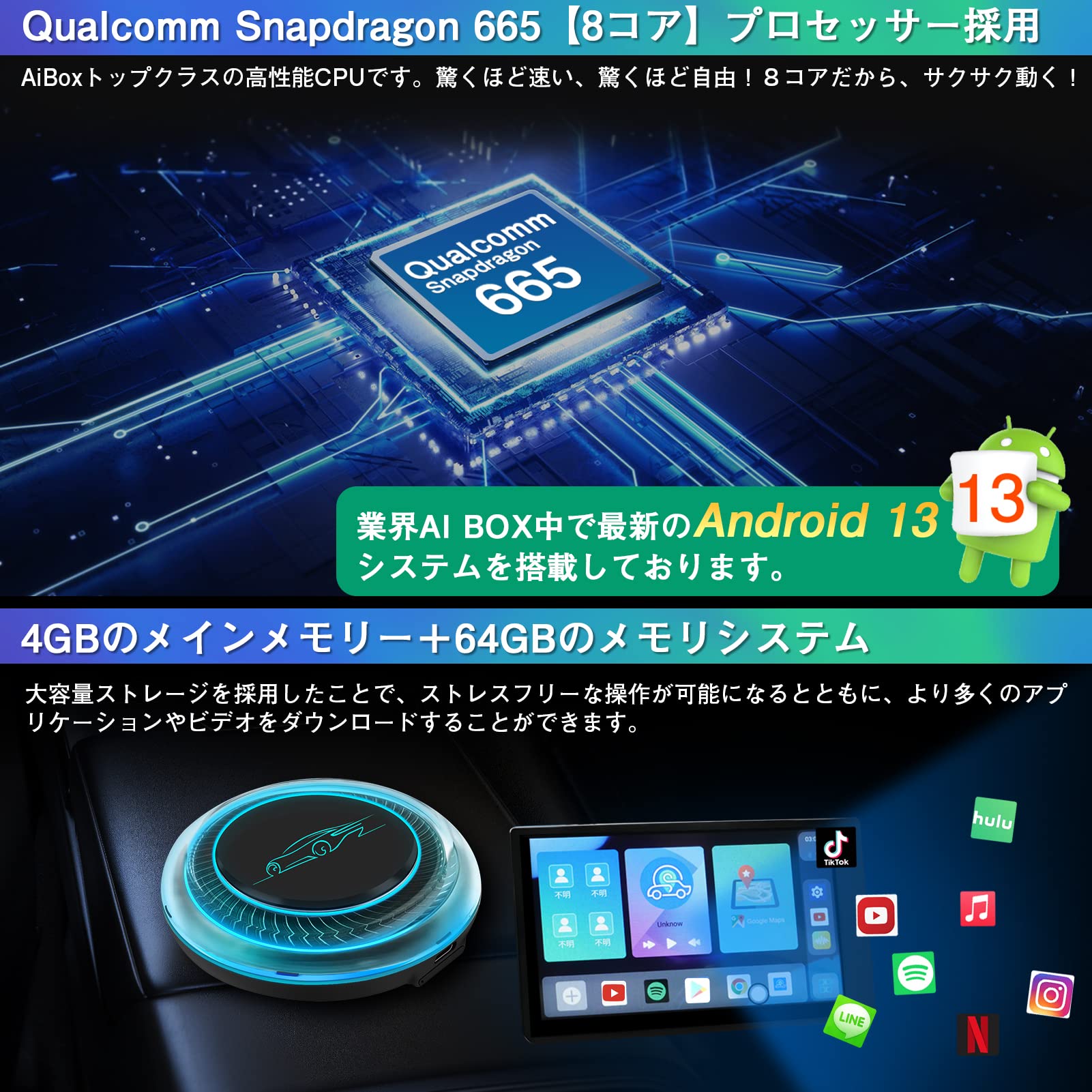 Amazon.co.jp: PORMIDO ポーミド AIAUTO6Pro CarPlay AI Box 2023年