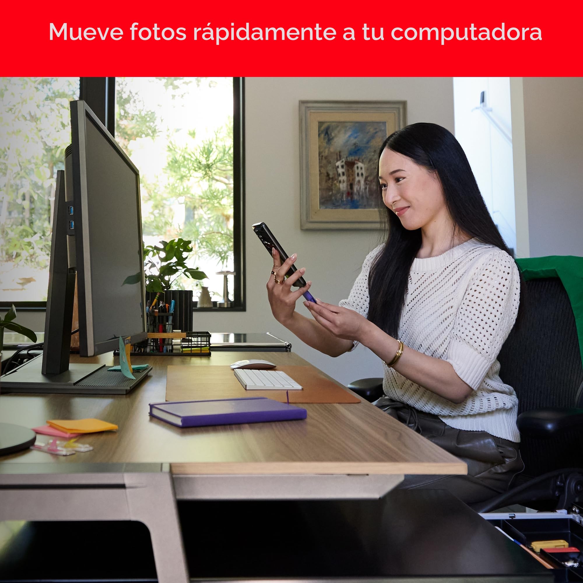 SanDisk Unidad de teléfono de 256 GB para Android, USB 2 en 1 para Smartphones, tabletas y computadoras, Unidad de Pulgar con Conectores USB Tipo C y Tipo A, SDDDC6-256G-G46