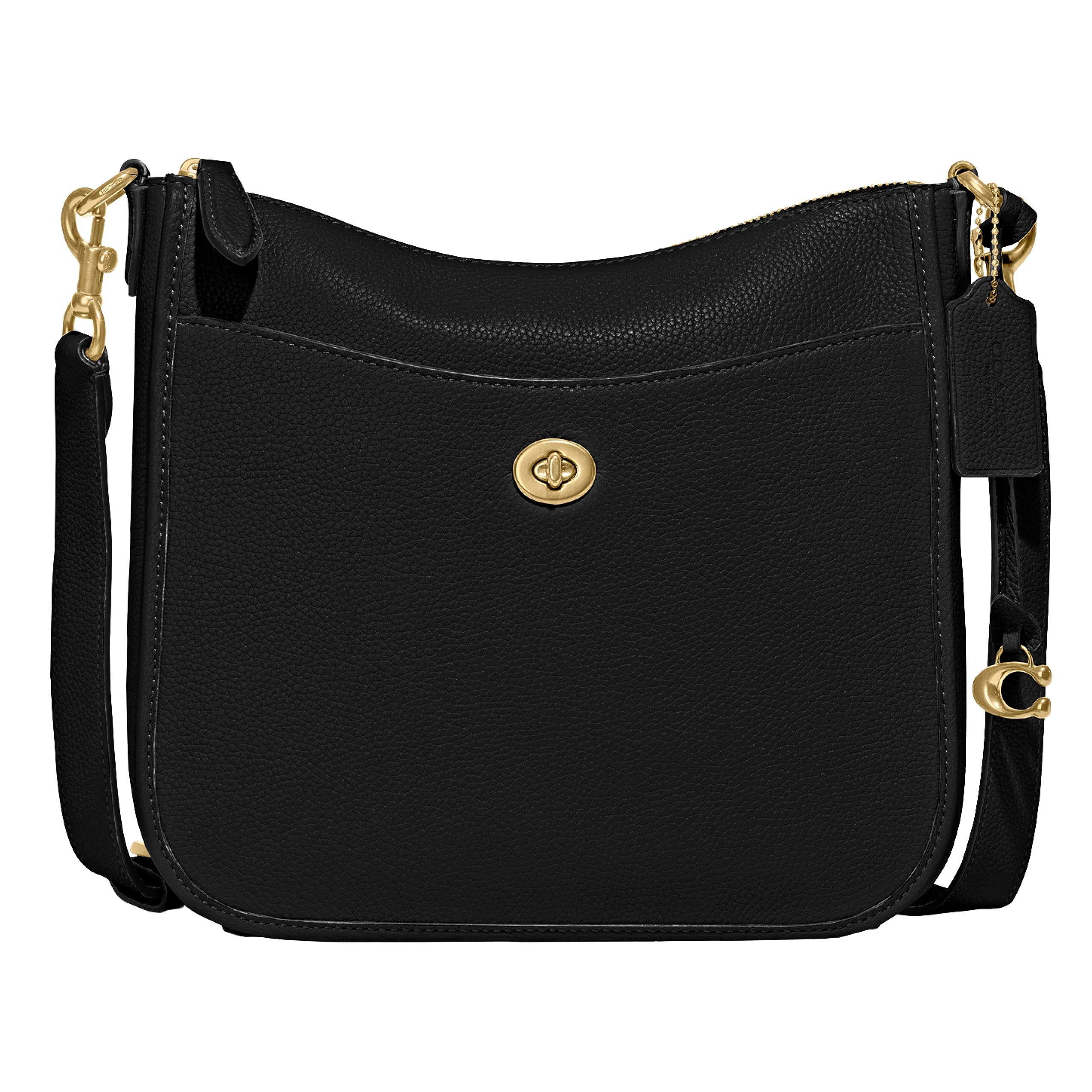 COACH womens Polished Pebble Leather Chaise Crossbody