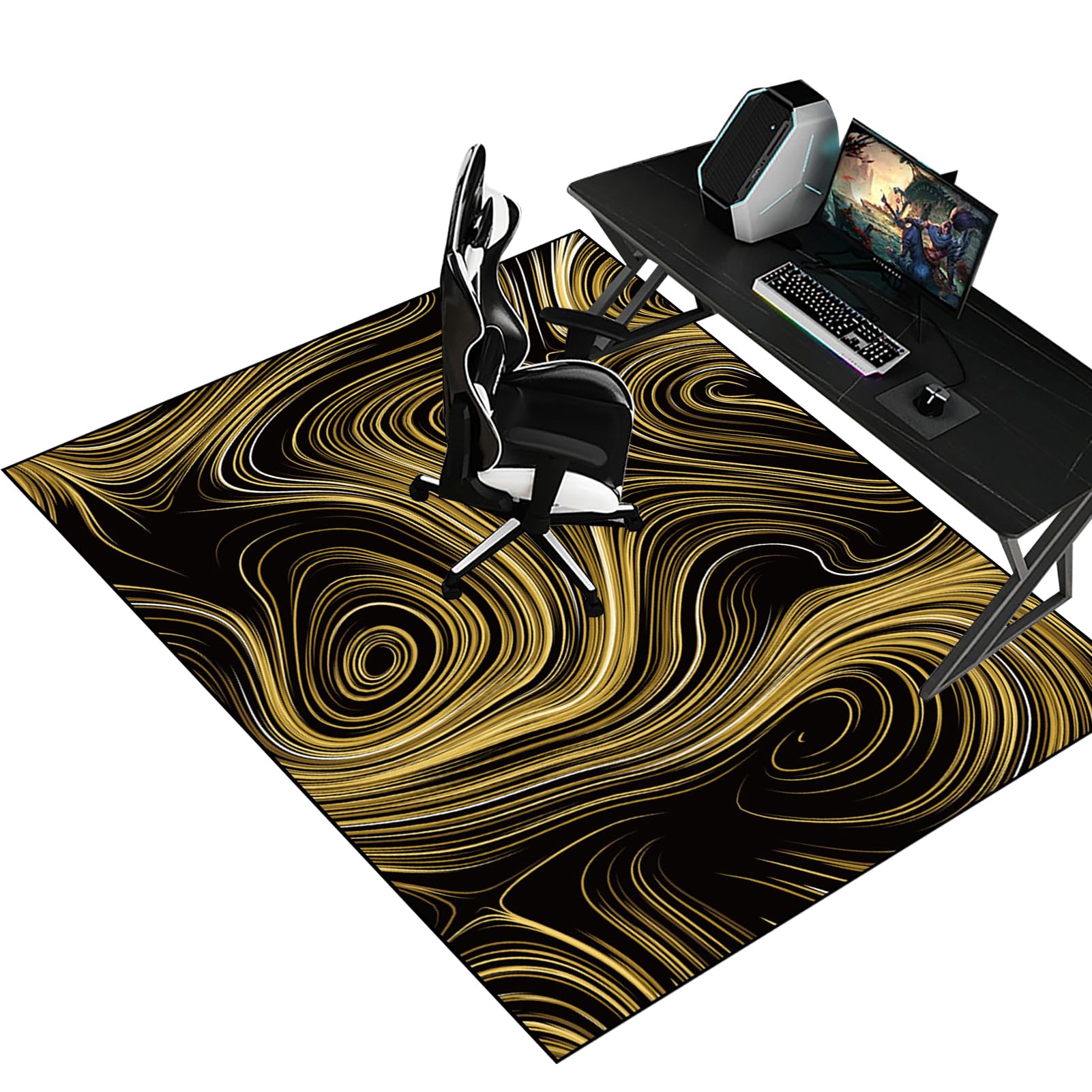 Fzamudng Office Chair Mat for Carpet Floor, Computer Gaming Chair Mat, Non-slip Carpet Protector Chair Mat for Home and Office, heavy duty Desk Chair Mat, Floor Protectors for Chairs 80 x 120 cm — image 1