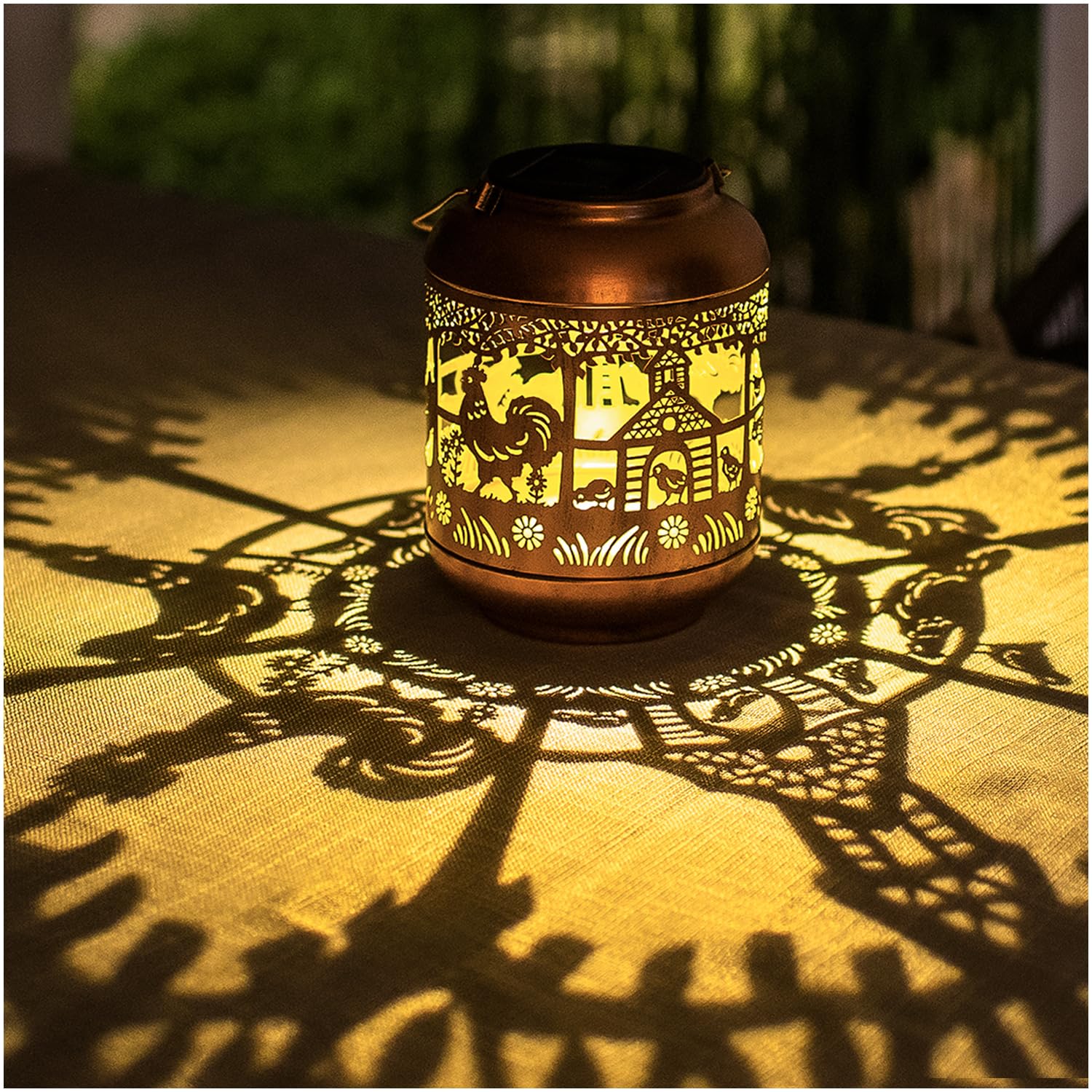 Chicken Solar Lanterns Outdoor Waterproof,Hanging Solar Lights Chicken Gifts for Women Men Metal LED Decorative Light for Yard,Patio,Lawn,Tabletop,Pathway,Landscape,Garden Decor — image 1