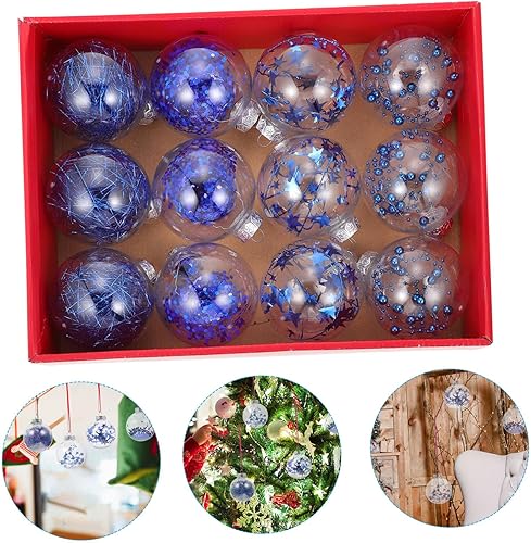 Miniatura 6 de Abaodam 2 Boxes Christmas Ball Pendant Hanging Christmas Balls Decorations Glitter Christmas Ball Christmas Tree Flower Garland Decorations