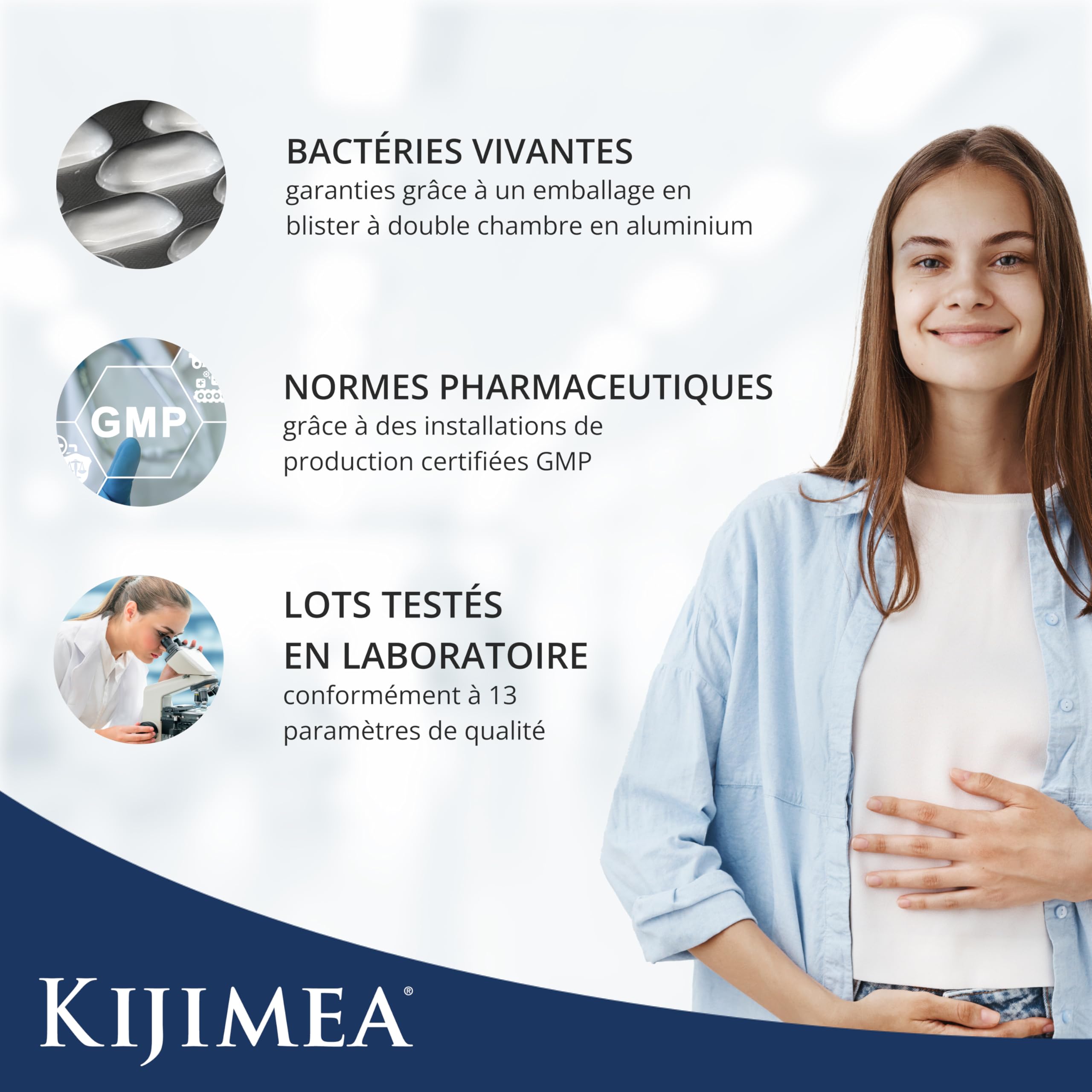 Kijimea® K53 Advance – Gélules de bactéries intestinales à haut dosage | 53 souches de microcultures sélectionnées dans la flore intestinale | avec biotine | >500 milliards d’UFC par boîte 28 gélules
