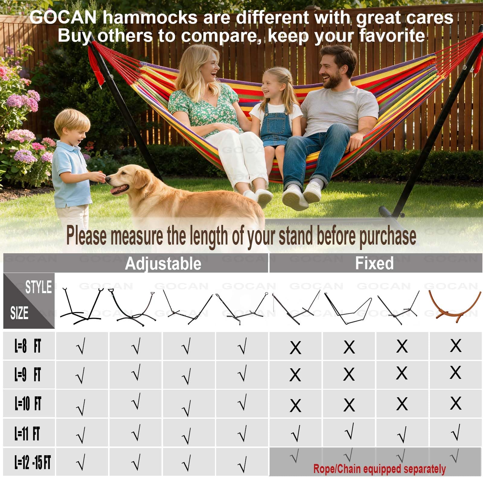 GOCAN XXL Hängematte 2 Personen 220x160cm Gesamtlänge 330cm Last 300kg Leinwand-Baumwoll-Hängematte Outdoor für Garten Indoor Kinder Balkon Rot