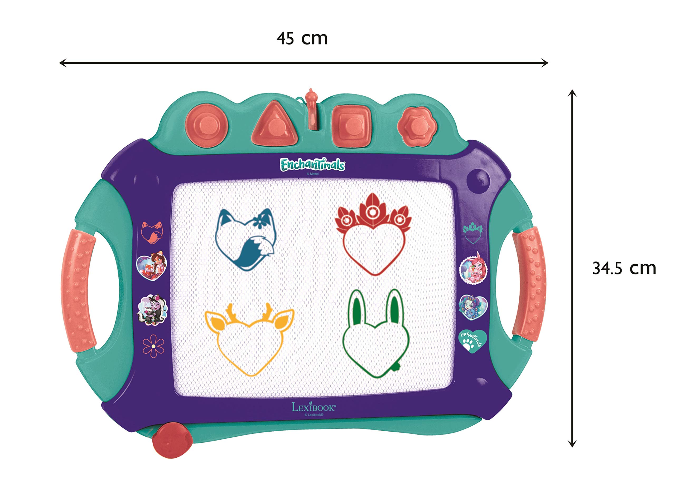 LEXIBOOK Mattel Enchantimals Felicity Fox & Flick™ Magic drawing board, A4 size, Magnetic with multicolor drawings - Image 4