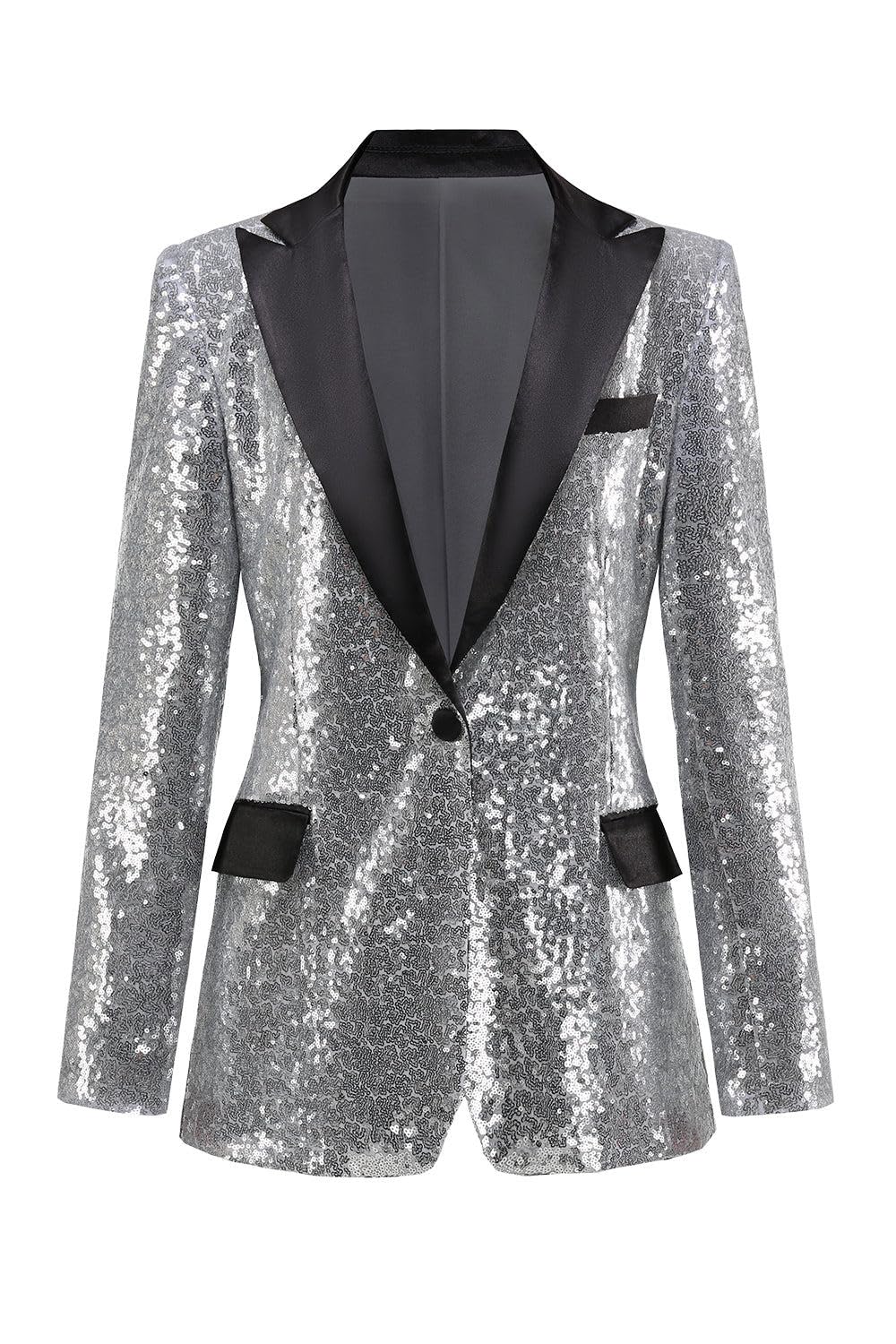 Womens Sequin Blazer Suit Jacket Prom Party Blazer Notch Lapel Sequined Women Jacket