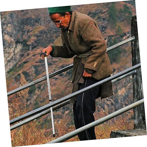 Miniatura 5 de Muletas telescópicas retráctiles para caminar, aleación de aluminio, altura ajustable, antideslizante, para hombres