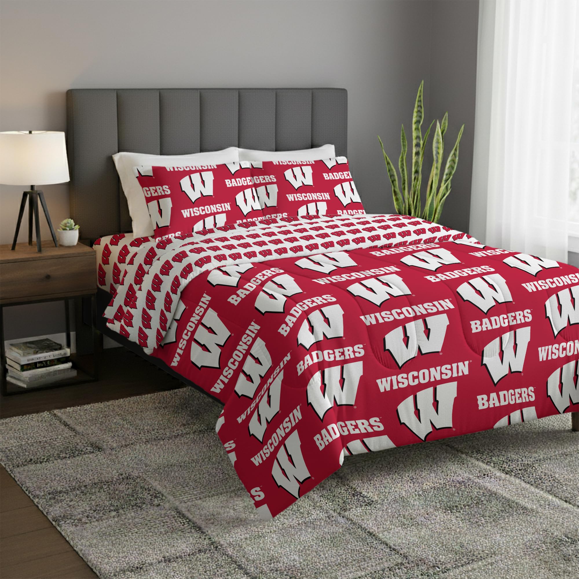 Parure de lit USC Trojans Queen Size drap housse polyester bleu et taies d'oreiller