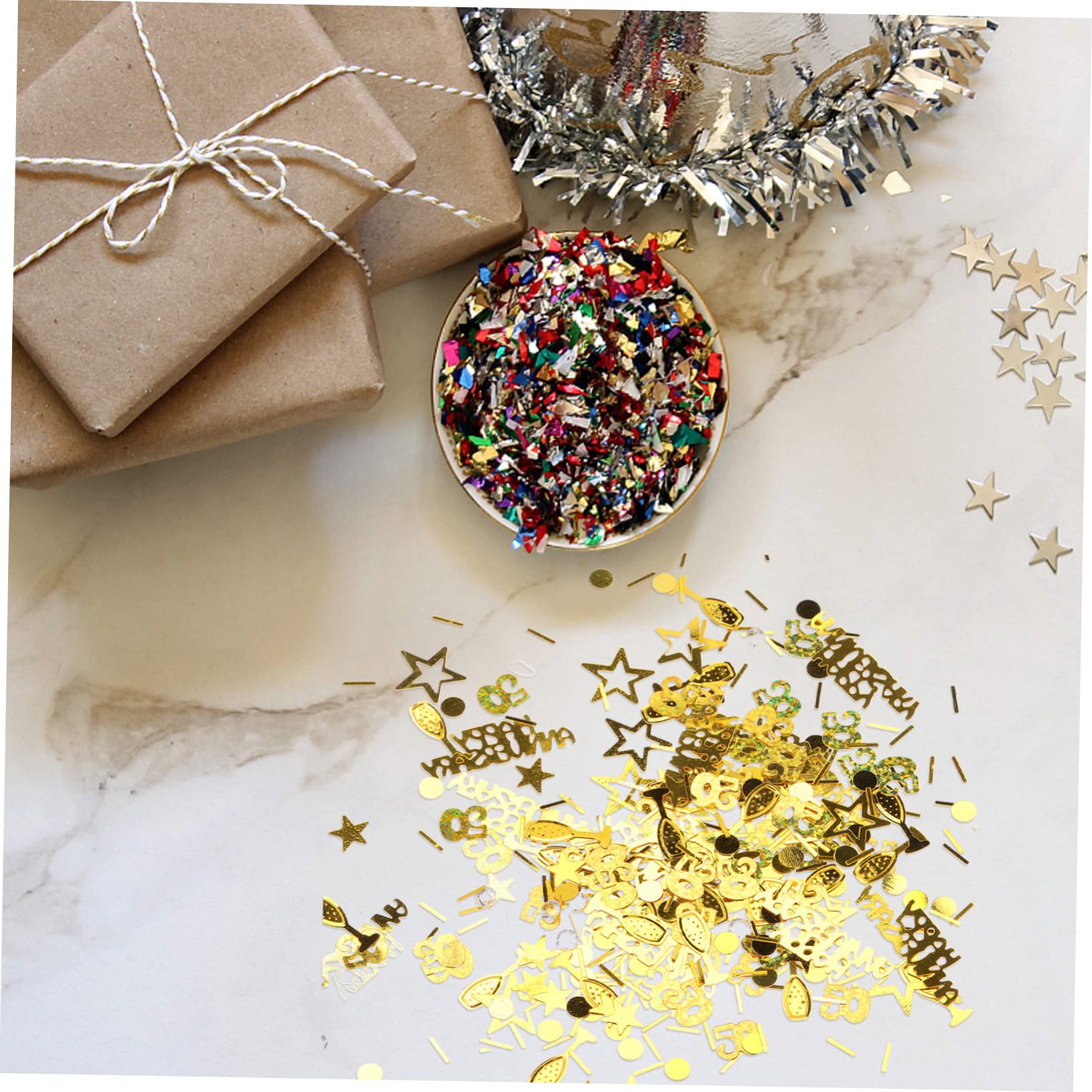 Abaodam 15packungen Hochzeitsjubiläum Konfetti Glitzernde Bunte Dekoration Für Unvergessliche Feiern Für Tischstreuung Einladungen Und Mehr Pack Mit Verschiedenen Formen Und Langlebigem