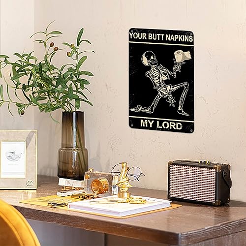 Miniatura 6 de Letrero de metal para baño, decoración de pared, diseño divertido con texto en inglés My Lord My Lord, carteles artísticos de pared para el hogar,