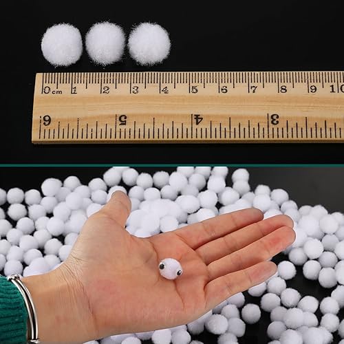 Miniatura 67 de Blulu - Pompones para manualidades y suministros de hobby, 500 unidades, 0.5 in Rojo