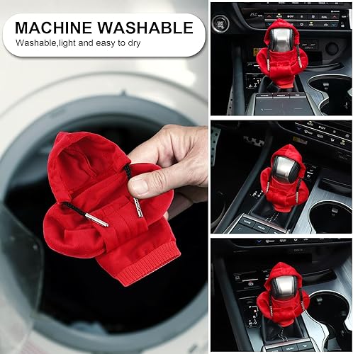 Miniatura 6 de Funda para palanca de cambios de automóvil, diseño de suéter de moda, funda de perilla de palanca de cambios automática, bonito diseño de sudadera