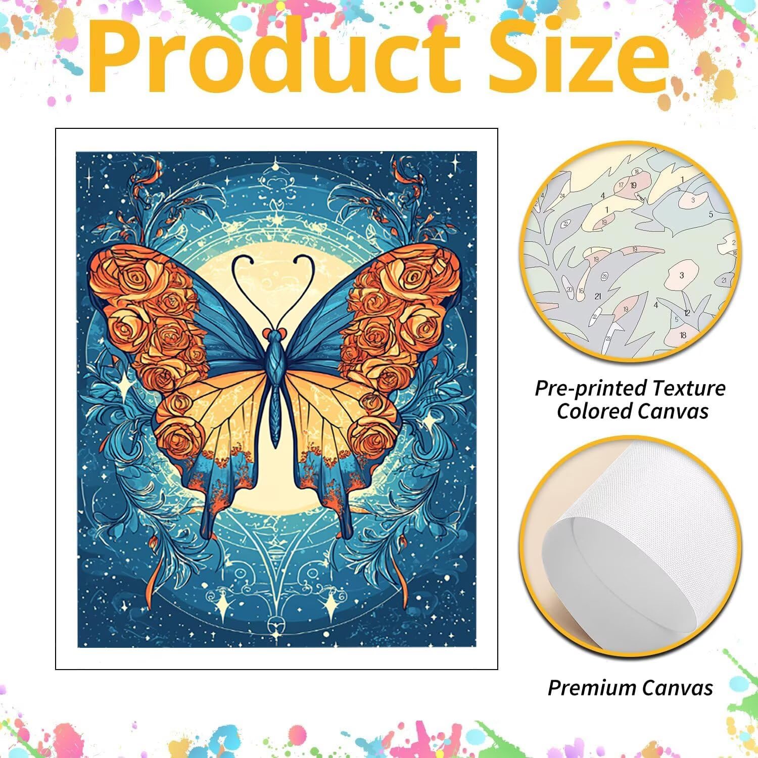 WEISHIWE Motyl pod księżycem farba po numerach dla dorosłych 71 x 80 cm v