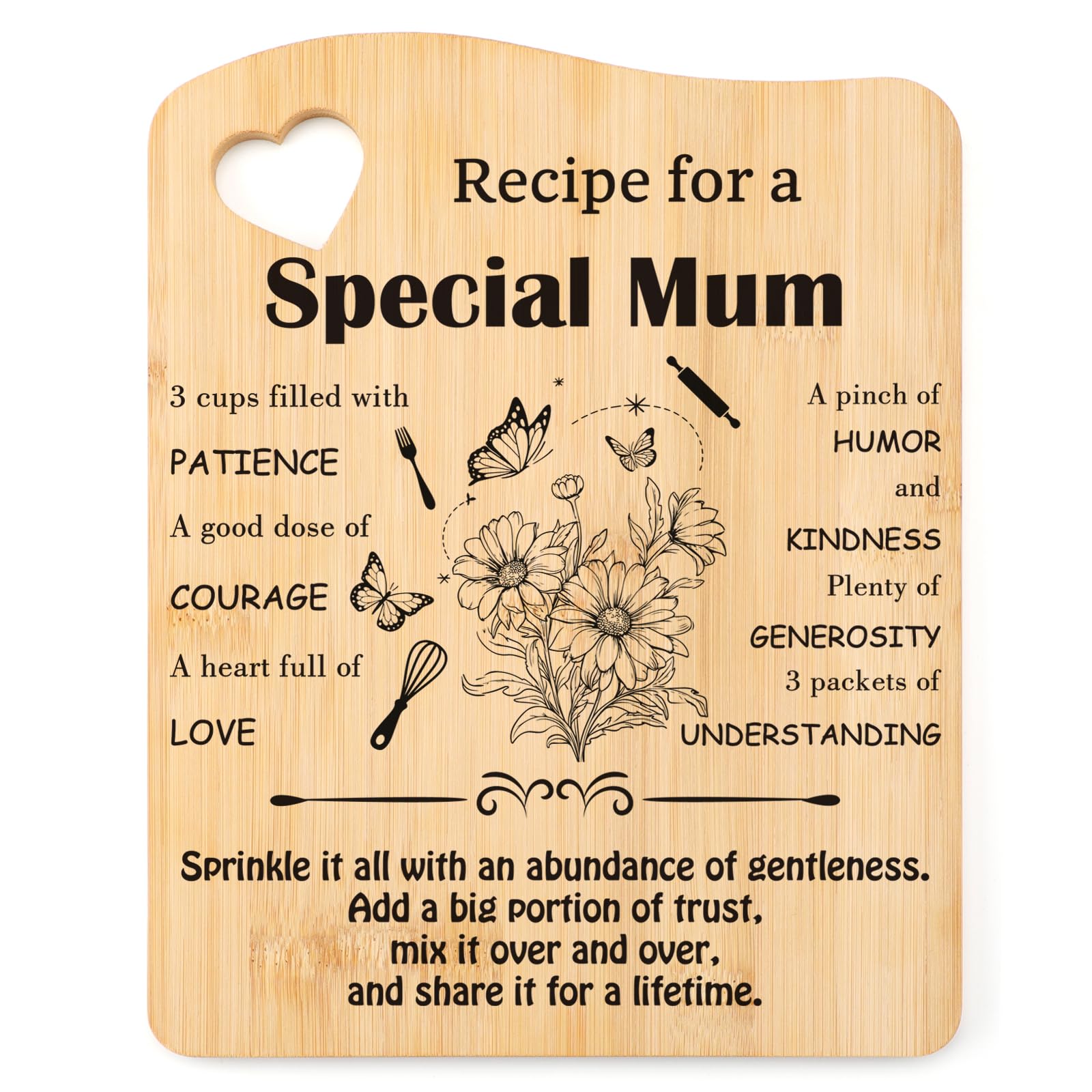 Tulolvae Gifts for Mum, Bamboo Chopping Board Birthday Presents for Mummy from Daughter Son, Gift for Mother on Christmas Valentines Day Xmas Mother's Day, Home Kitchen Gift for Women โ image 1
