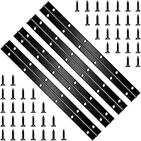 Vista 1 de 4 piezas, bisagra de piano de acero inoxidable negro de 30 cm de alta resistencia continua para puertas de gabinete, carpintería, muebles de madera
