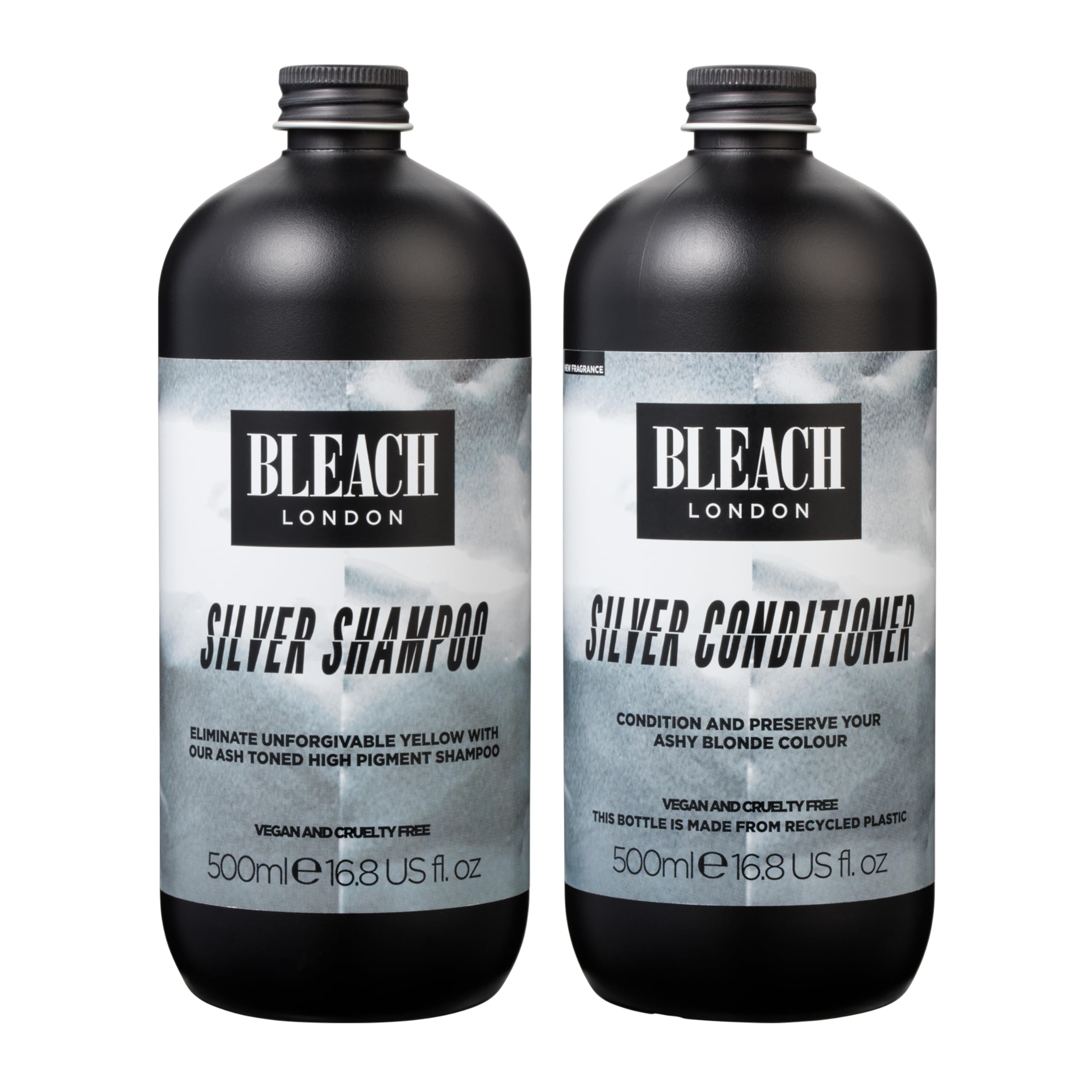 BLEACH LONDON - Silver Shampoo 500ml and Conditioner 500ml - Purple shampoo and conditioner for a cool, clean blonde - 2 pack