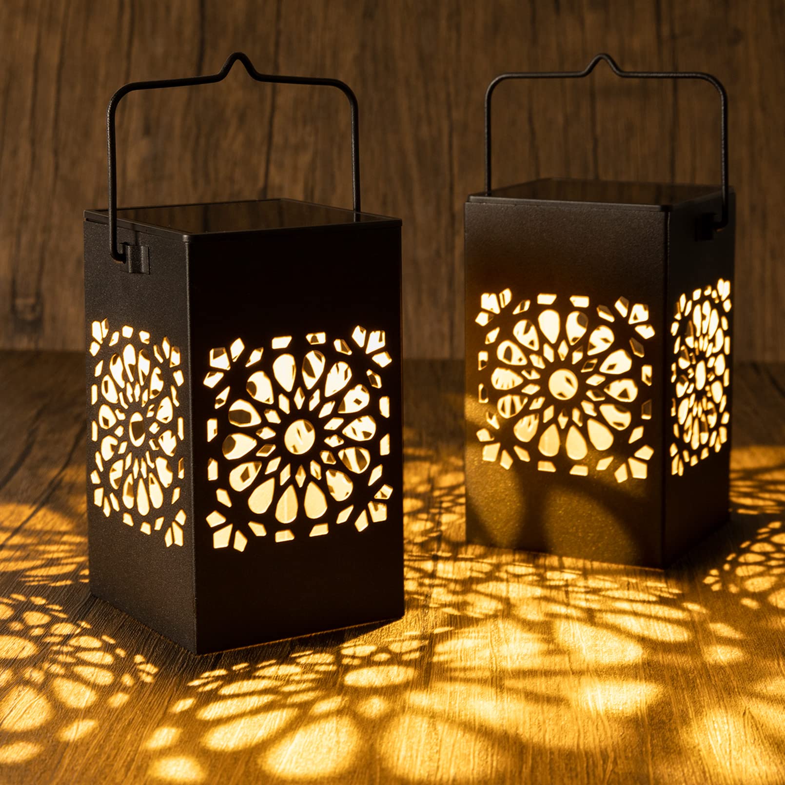 2PACK Solar Lanterns Hanging IP65 Waterproof Solar Lights Outdoor Garden Light Decorative Landscape Lighting for Garden Patio Courtyard Lawn for Yard