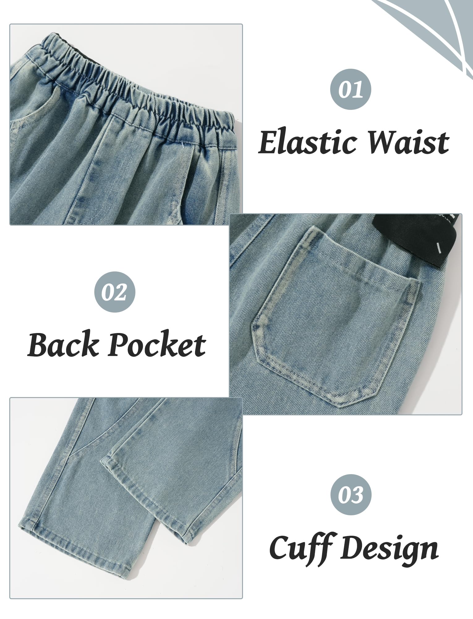 Jeans per bambini, con gamba larga, pantaloni in denim y2k, pantaloni cargo con tasche, pantaloni da lavoro
