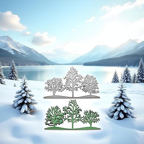 Troqueles de corte de metal para árbol de nieve de Navidad, plantillas de corte de papel, moldes para cortar, moldes para hacer tarjetas de