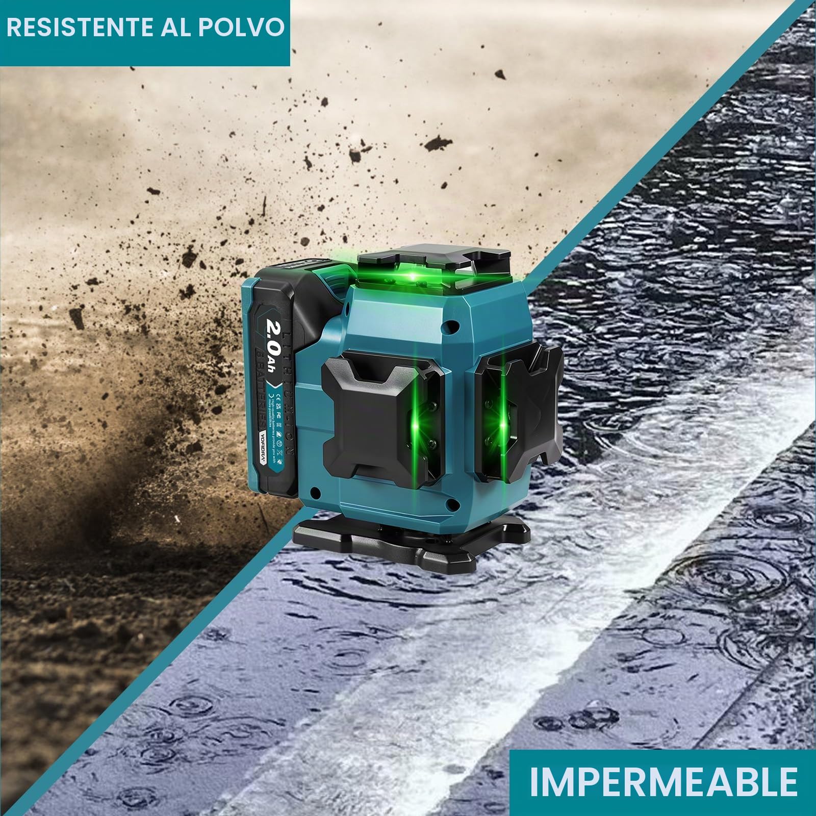 Yofidra Nivel Laser Con Soporte de Tripode - Nivel Laser Autonivelante 360°, 4D 16 Lineas Laser Nivel, Autonivelante, IP54, con 2 Baterias de 2000 mAh y Control Remoto