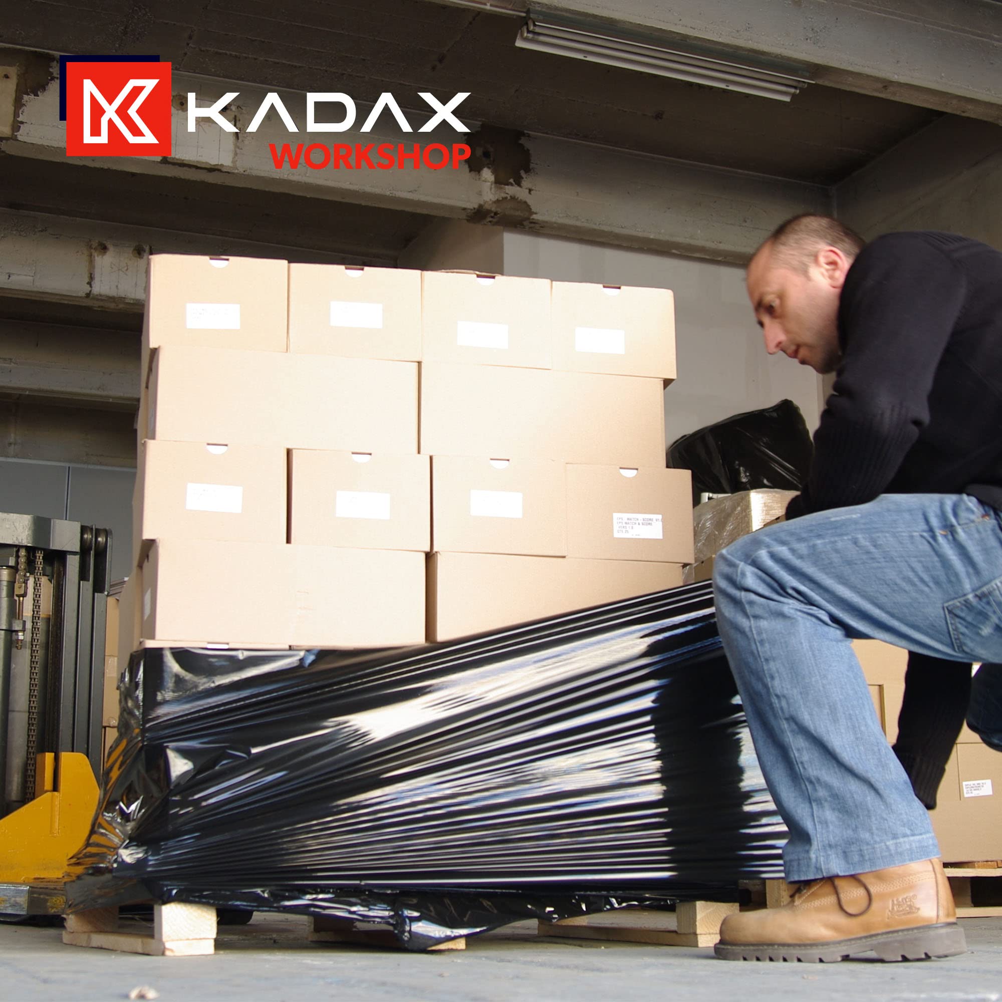 KADAX Lot de 6 films étirables noirs, 300 x 50 cm, 3 kg, pour meubles, entrepôt, transport, film d'emballage résistant