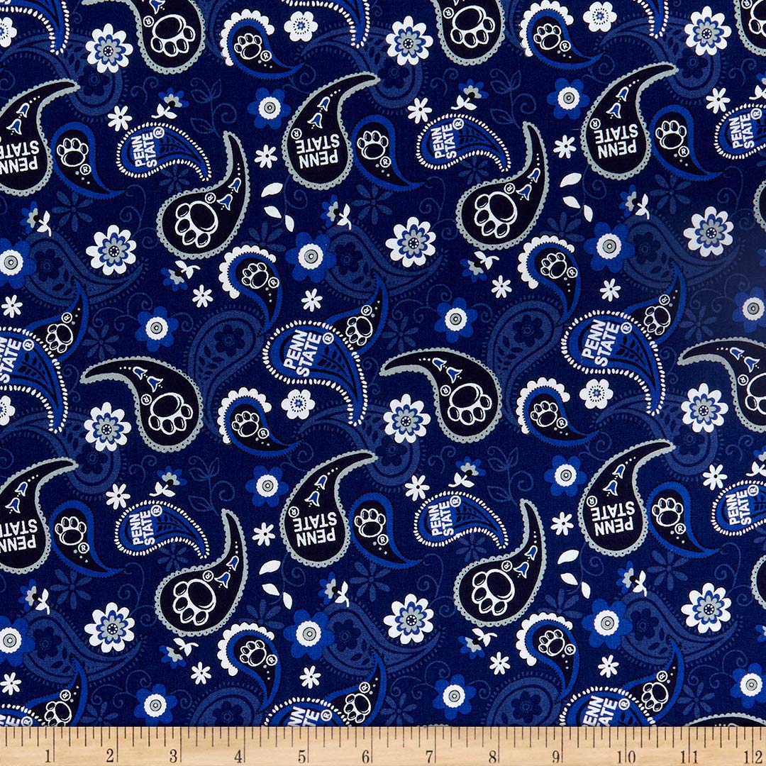 NCAA Penn State Nittany Lions Cotton Paisley Multi, Fabric by the Yard