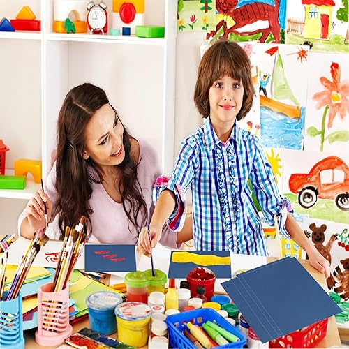 Miniatura 5 de 20 hojas de cartulina azul marino de 8.5 x 11 pulgadas, 92 libras de grosor para hacer tarjetas, invitaciones, manualidades de papel o dibujo