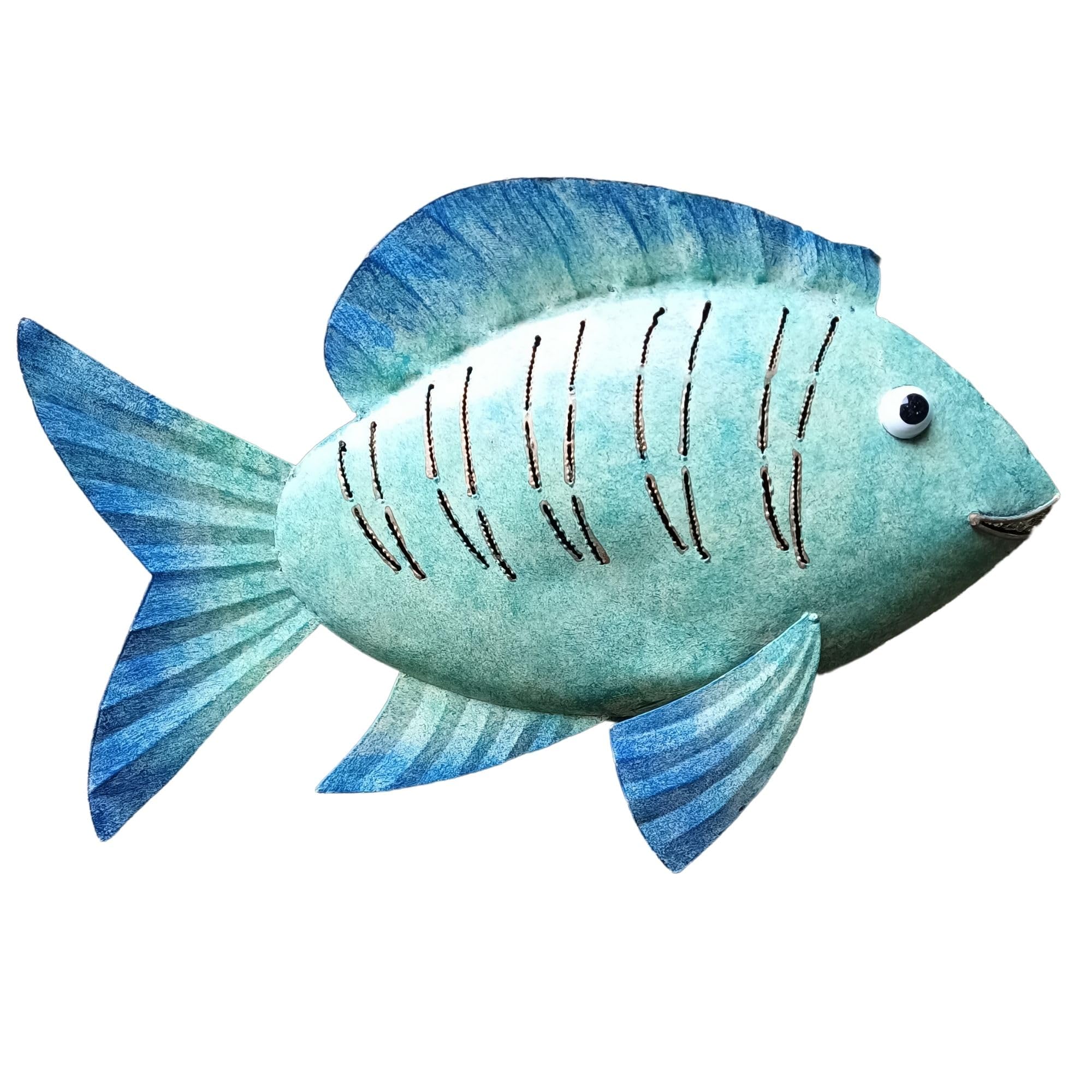 Sk Style Blue Green Decorative Ornament - Metal Fish Sculpture