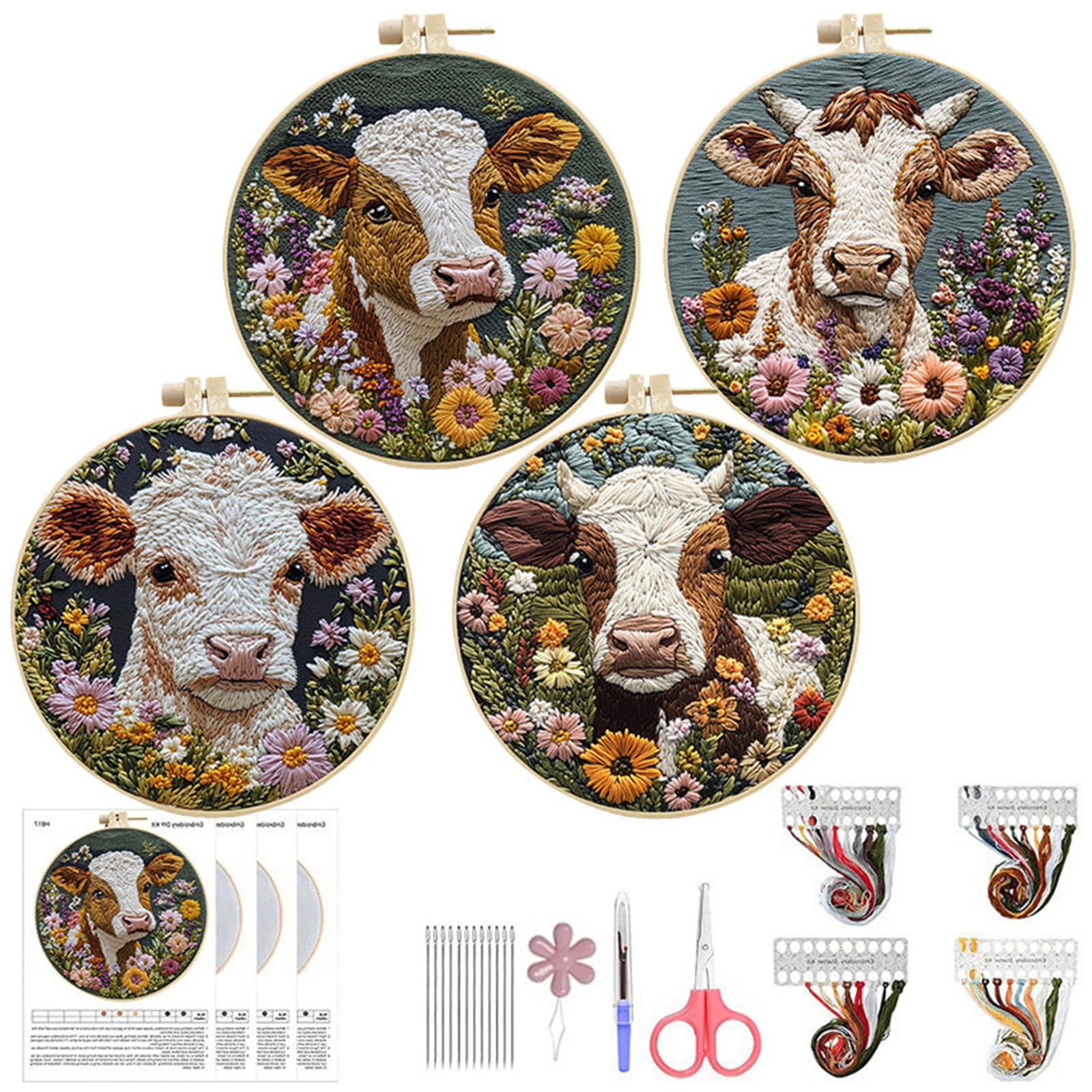 Bbajszx Embroidery Craft Set Complete Set with Cotton Materials for Friend Family and Special Occasions Creative Embroidery