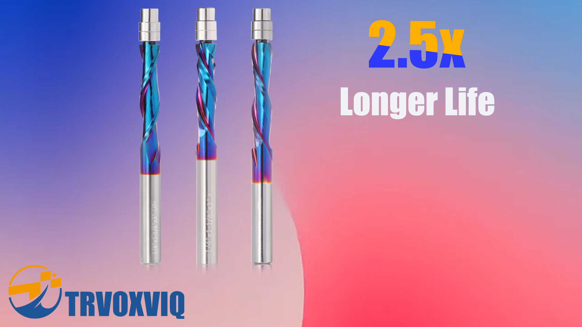 Fraises à Défoncer CNC Trvoxviq - Lot De 2, Tige 6mm, Revêtement DLC, Pour Bois/Plastique