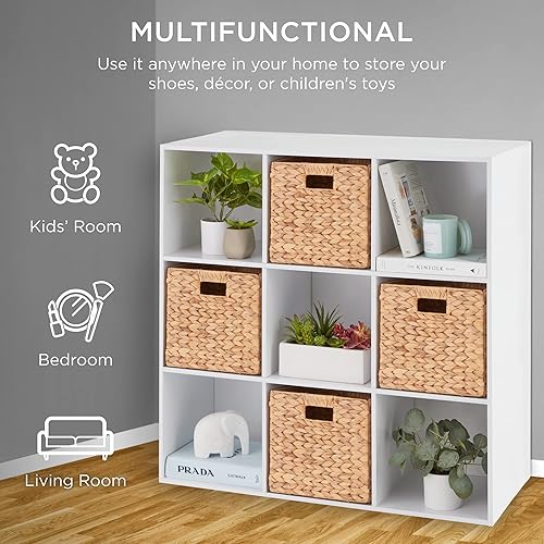 Miniatura 5 de Best Choice Products Organizador de estantes de almacenamiento de 9 cubos compartimento de estantes de cubo personalizable con 3 paneles traseros