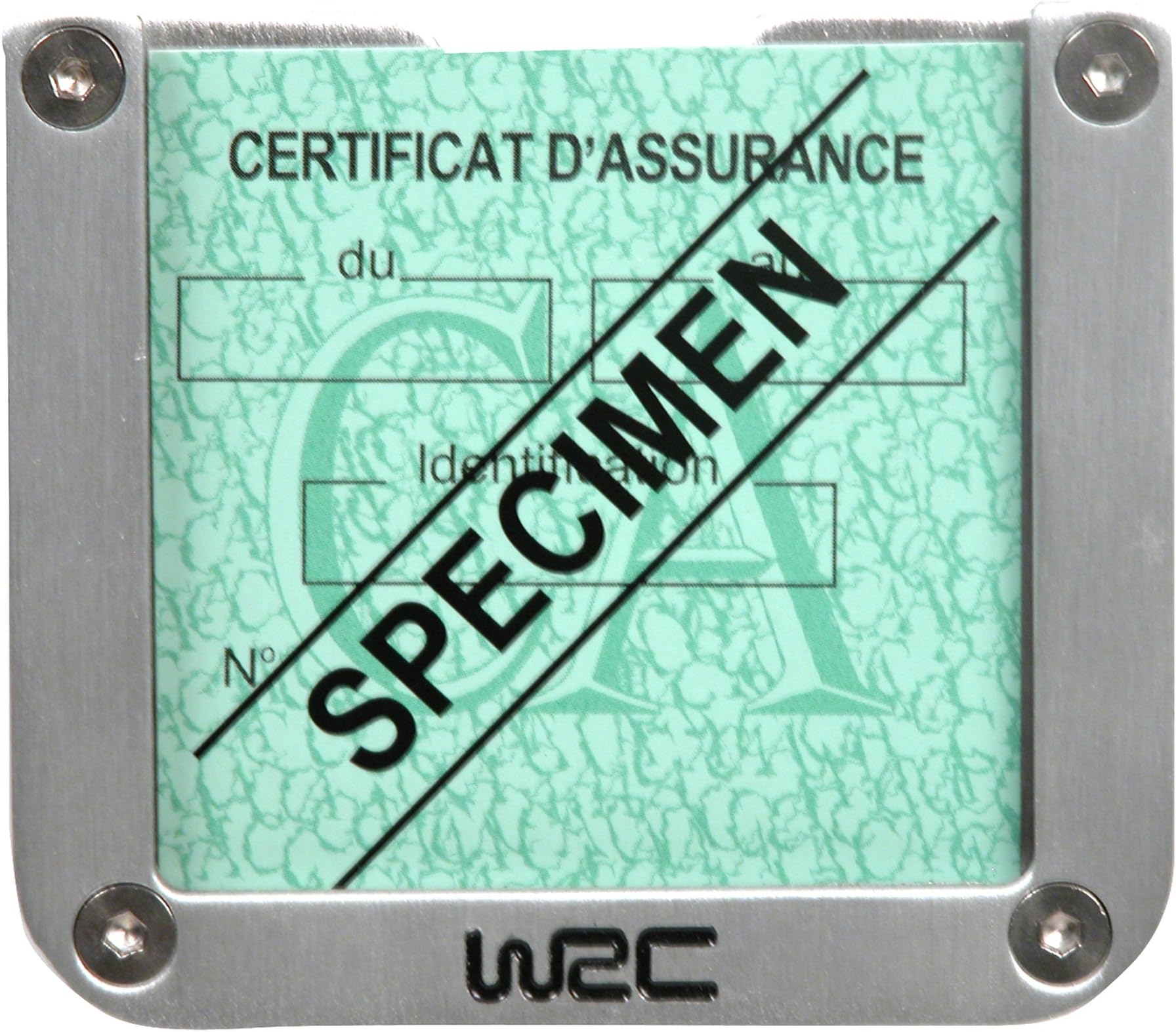 WRC 007378 Aluminium Insurance Certificate Holder