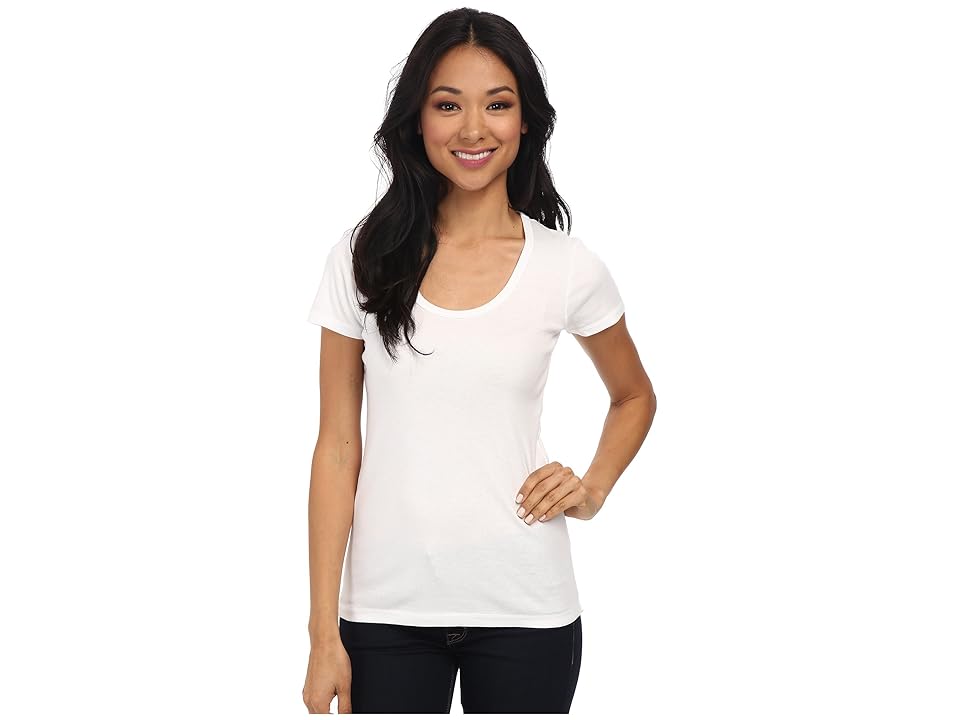 

Splendid 1x1 Rib Scoop Tee (White) Women's T Shirt