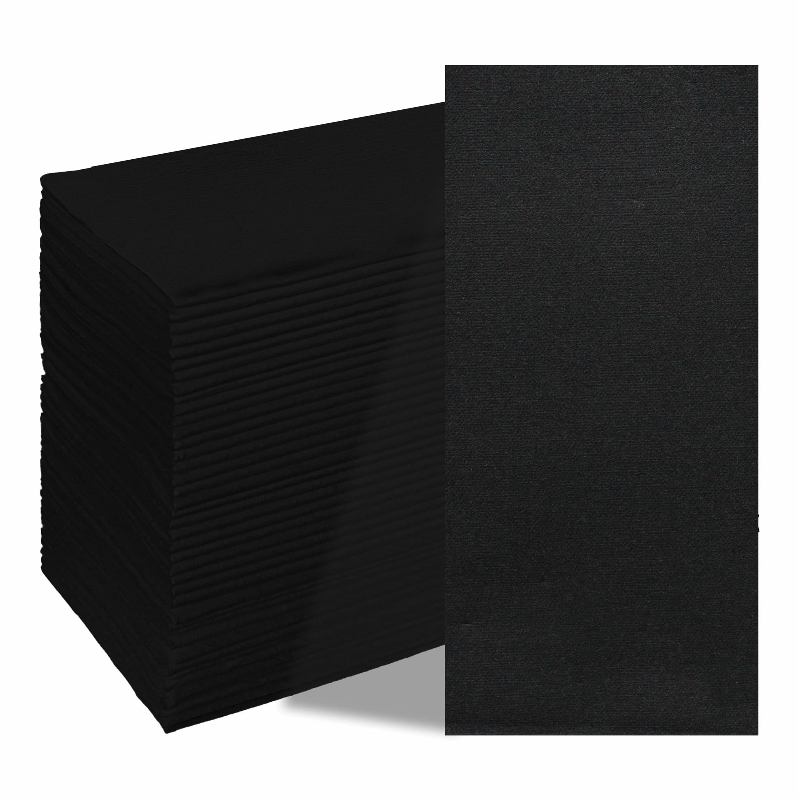 JebblasDisposable Linen Feel Napkins Cloth Like Party Napkin, Decorative Dinner Napkins for Weddings,Party Or Event, Elegant, Thick and Durable, Pack of 100, Black