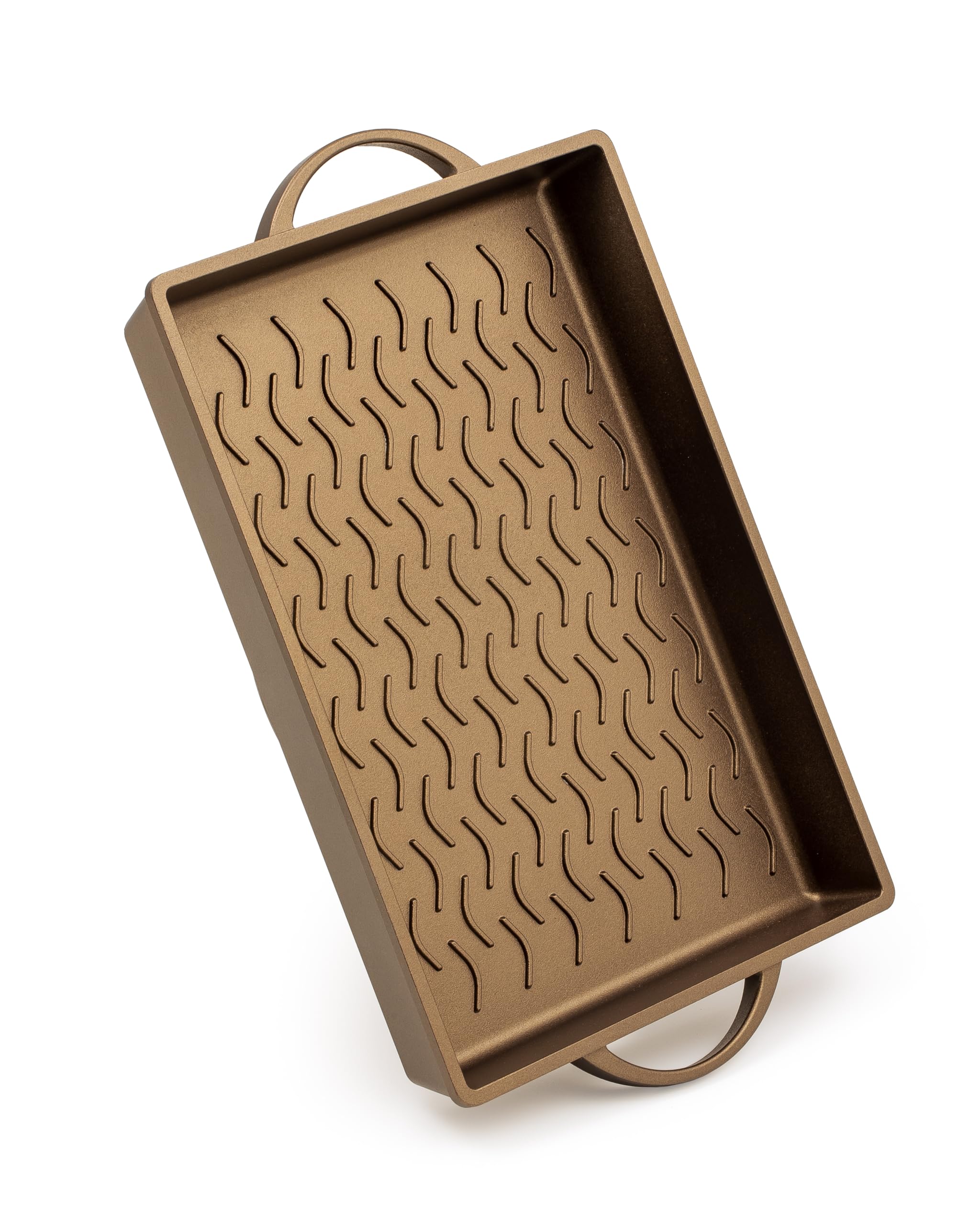 Luchetti K360 grill rettangolare - Utilizzabile anche in forno - Alluminio pressofuso e maniglie integrate (25x35 versione GAS)